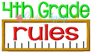 4th Grade Rules Applique