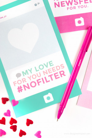 Instagram Themed Printable Valentine’s Day Cards