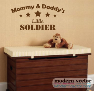 Details about Mom & Dad Little Soldier Vinyl Wall Quote Decal Nursery