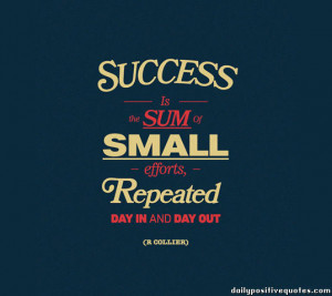 Success is the sum of small efforts, repeated day in and day out