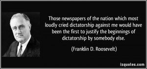 newspapers of the nation which most loudly cried dictatorship against ...