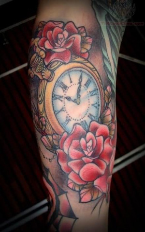 Spooky Grandfather Clock Tattoo