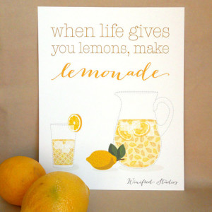 Lemons to Lemonade - 8x10 Inspirational Quote Art Print