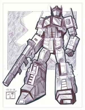 Optimus Prime Pen Sketch By MichaelCrichlow