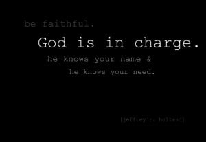 God is in charge.