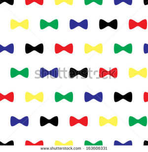 Bow Tie Seamless Pattern - stock vector
