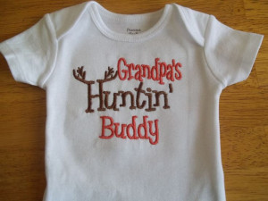Grandpas Hunting Buddy Baby Boy Hunting Onesie by babytweets