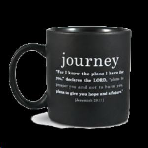 Simple Faith Black Ceramic Mug: Journey