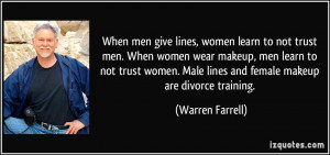 learn to not trust men. When women wear makeup, men learn to not trust ...