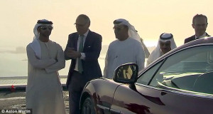 group of Dubai VIPS met the Aston Martin as it landed on top of the ...
