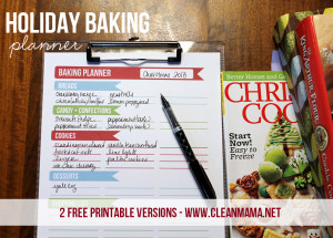 Holiday Baking Planner Free