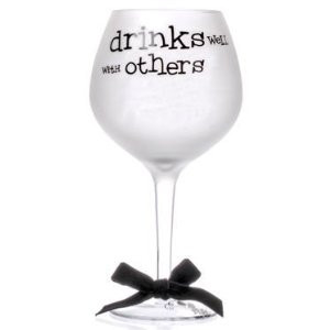 Drinks Well Frosted Balloon Wine Glass