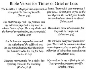 Bible Verses For Times Of Grief Or Loss…