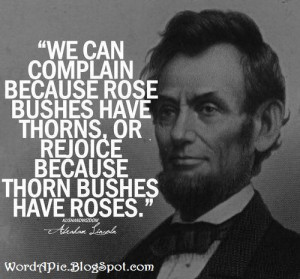 Abraham Lincoln: Roses And Thorns Quote
