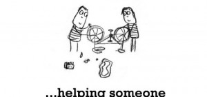 Happiness is, helping someone fix their bike.