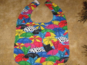 Handmade Special needs adult bib Rainy Day Umbrellas by mhswebmom, $18 ...