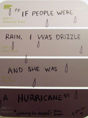 ... John Green #Looking for Alaska #quote #paint chip #paint sample #paint