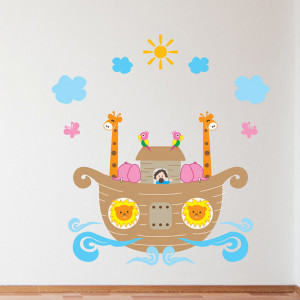 Noah's Ark Wall Sticker Children's Baby's Nursery Bedroom Decal Vinyl ...