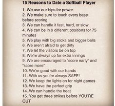 15 reasons to date a softball player More