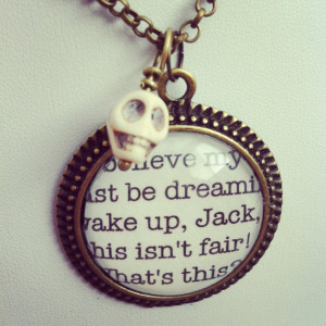 ... before christmas jack skellington quote necklace with skull charm