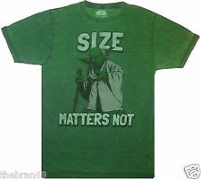 ... Jedi Master Yoda 'Size Matters Not' Distressed T-Shirt {Size: S-2XL