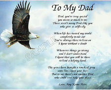 TO MY DAD PERSONALIZED ART POEM MEMORY BIRTHDAY FATHER'S DAY GIFT