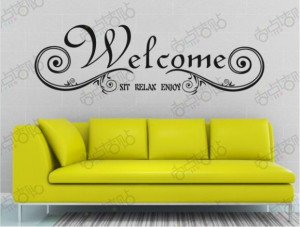 Relax Enjoy Removable Vinyl PVC Art Word Wall Sticker DIY Decal Quotes ...