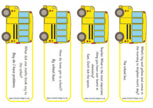School bus bookmarks - jokes