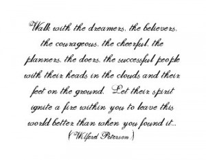 , the doers, the successful people with their heads in the clouds ...