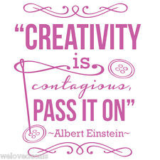 ... * Einstein Crafts Sewing Saying Vinyl Wall Decals Quote Art Decor