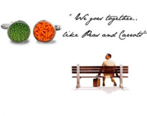We Goes Together Like Peas and Carrots Cufflinks Round Glass Hand made ...