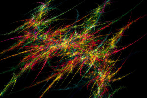 Computer Generated Red Green Abstract Fractal Flame Black Background ...