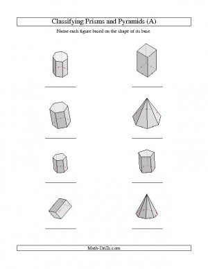 Prisms and Pyramids (A)Geometry Worksheets, Prism And Pyramid ...