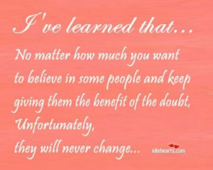 ve learned that...