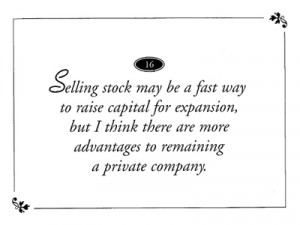 Selling stock may be a fast way to raise capital for expansion, but I ...