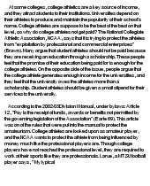 essay on College Athletes should Get Paid