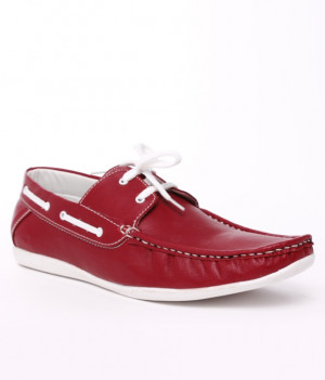 Men Red Loafers Shoes