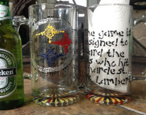 Pittsburgh steelers beer mug with Jack lambert quote