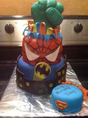 Very cool super hero children's birthday cake! #boy #birthday #cake