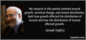 My research in this period centered around growth, technical change ...