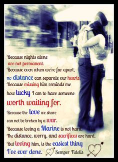 ... way i could never love another more than i love my husband my marine