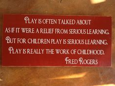 Play Is Often Talked About Mr. Rogers Quote Custom Wood Sign on Etsy ...