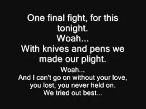 Black Veil Brides - Knives and Pens