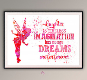 TinkerBell's quote from Peter Pan Movie, Disney Movie Watercolor art ...