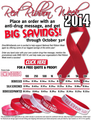 Red Ribbon Week Wristbands
