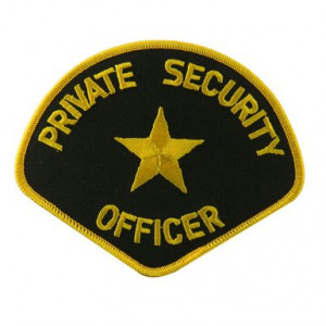 Private Security Officer Stock Shoulder Emblems - Gold Black W01S29C