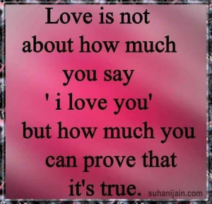True love is action, not words...