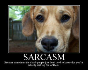 Me, sarcastic? Never...