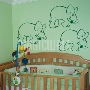 Home » Elephants Walking - Set of 3 - Wall Decals Stickers