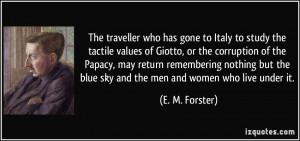 The traveller who has gone to Italy to study the tactile values of ...